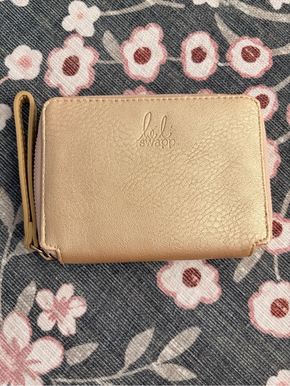 Heidi Swapp Metallic Rose Zip-Around Wristlet Wallet